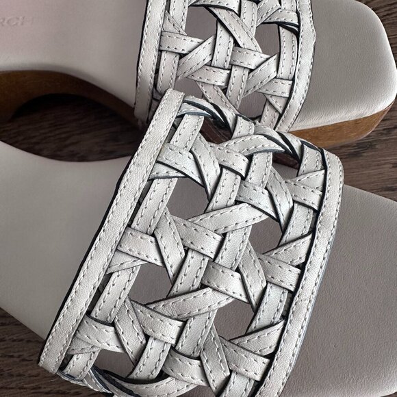 NWT! NEW! Tory Burch basketweave clogs new cream -Women US 7 - Picture 4 of 11